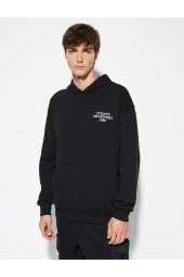 Kolej Sweatshirt Kapşonlu Baskılı Kanguru Cep Detaylı Şardonlu - 3