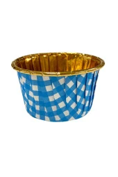 Dolphin Muffin Kağıt Karton Altın Mavi Desenli Cupcake Kek Kalıbı Kapsülü Kabı - 25 Adetlik 10 Paket thumbnail 3