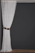 ÖRÜMCEK TÜL KIRIK BEYAZ RENK TEK KANAT Hazır dikilmiş Pileli Fon Perde 300*260 cm thumbnail 4