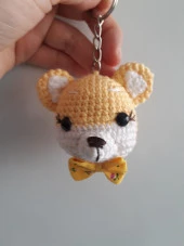 Maskot Sevimli Ayıcık Anahtarlık Amigurumi Organik Oyuncak - 1