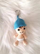 Maskot Sevimli Bebe Amigurumi Organik Anahtarlık Oyuncak - 1