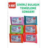 Sağdıç Saraciye 6 Adet Petek Dokulu Oluklu Bulaşık Süngeri Sihirli Pratik Sünger sgdc001sss - 1