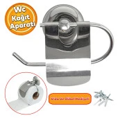 WC Kağıt Standı Tuvalet Kağıtlık Aparat Kapaklı Paslanmaz Metal Sağlam Kaliteli Krom thumbnail 1