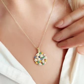 Vaoov 925 Ayar Gümüş Açılan İsimli Gold Çiçek Kolye thumbnail 5