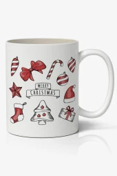 Yılbaşı Temalı Kupa Bardak Baskılı Kahve Kupa Bardak Model 30 - 1