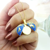 Vaoov 925 Ayar Gümüş İsimli Gold Açılan Dünya Kolye thumbnail 3