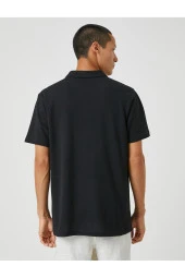 Basic Tişört Polo Yaka Düğmeli Kısa Kollu thumbnail 4