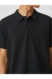 Basic Tişört Polo Yaka Düğmeli Kısa Kollu thumbnail 5