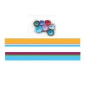 Koyu Sarı - Mavi / Mürdüm - mavi Renk Geçişli, Çizgili Quilling Kağıdı - 1