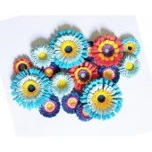 Koyu Sarı - Mavi / Mürdüm - mavi Renk Geçişli, Çizgili Quilling Kağıdı - 2