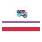 Pembe - Beyaz / Kırmızı Renk Geçişli, Çizgili Quilling Kağıdı thumbnail 1