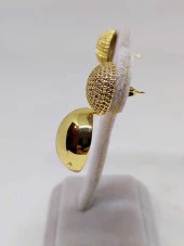 Altın Renkli Çelik Küpe (45426) thumbnail 2