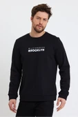 Süperlife Erkek Bisiklet Yaka 3 iplik Kalın Brooklyn Baskılı Sweatshirt SPR24sw29 - 3