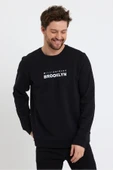 Süperlife Erkek Bisiklet Yaka 3 iplik Kalın Brooklyn Baskılı Sweatshirt SPR24sw29 - 2