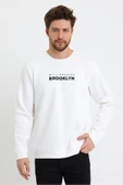 Süperlife Erkek Bisiklet Yaka 3 iplik Kalın Brooklyn Baskılı Sweatshirt SPR24sw29 - 11