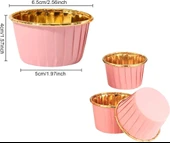 Dolphin Muffin Kağıt Karton Altın Pembe Cupcake Kek Kalıbı Kapsülü Kabı - 25 Adetlik 10 Paket thumbnail 4