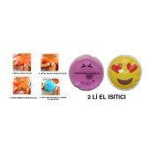KALP EMOJİ PEMBE CEYLAN CEP SOBASI,EL ISITICI,2 ADET SICAK SU TORBASI PVC  9cm - 1