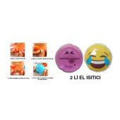 GÜLEN EMOJİ PEMBE CEYLAN CEP SOBASI,EL ISITICI,2 ADET SICAK SU TORBASI PVC  9cm - 1