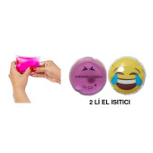 GÜLEN EMOJİ PEMBE CEYLAN CEP SOBASI,EL ISITICI,2 ADET SICAK SU TORBASI PVC  9cm - 3
