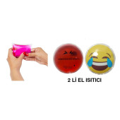 GÜLEN EMOJİ KIRMIZI CEYLAN CEP SOBASI,EL ISITICI,2 ADET SICAK SU TORBASI PVC  9cm - 3