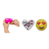 KALP EMOJİ BEYAZ GEYİK CEP SOBASI,EL ISITICI,2 ADET SICAK SU TORBASI PVC  9cm - 2