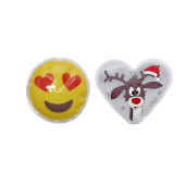 KALP EMOJİ BEYAZ GEYİK CEP SOBASI,EL ISITICI,2 ADET SICAK SU TORBASI PVC  9cm - 4