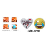 GÜLEN EMOJİ BEYAZ GEYİK CEP SOBASI,EL ISITICI,2 ADET SICAK SU TORBASI PVC  9cm - 1