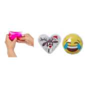 GÜLEN EMOJİ BEYAZ GEYİK CEP SOBASI,EL ISITICI,2 ADET SICAK SU TORBASI PVC  9cm - 2