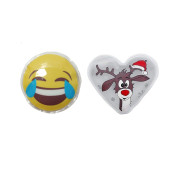 GÜLEN EMOJİ BEYAZ GEYİK CEP SOBASI,EL ISITICI,2 ADET SICAK SU TORBASI PVC  9cm - 4