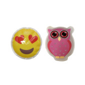KALP EMOJİ PEMBE BAYKUŞ CEP SOBASI,EL ISITICI,2 ADET SICAK SU TORBASI PVC  9cm - 4