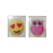KALP EMOJİ PEMBE BAYKUŞ CEP SOBASI,EL ISITICI,2 ADET SICAK SU TORBASI PVC  9cm - 6