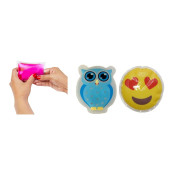 KALP EMOJİ MAVİ BAYKUŞ CEP SOBASI,EL ISITICI,2 ADET SICAK SU TORBASI PVC  9cm - 2