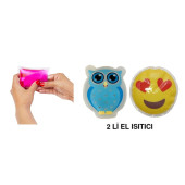 KALP EMOJİ MAVİ BAYKUŞ CEP SOBASI,EL ISITICI,2 ADET SICAK SU TORBASI PVC  9cm - 3