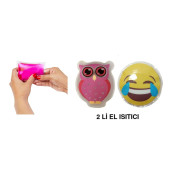 GÜLEN EMOJİ PEMBE BAYKUŞ CEP SOBASI,EL ISITICI,2 ADET SICAK SU TORBASI PVC  9cm - 3