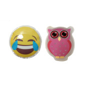 GÜLEN EMOJİ PEMBE BAYKUŞ CEP SOBASI,EL ISITICI,2 ADET SICAK SU TORBASI PVC  9cm - 4