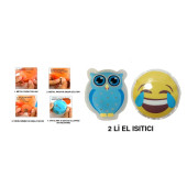 GÜLEN EMOJİ MAVİ BAYKUŞ CEP SOBASI,EL ISITICI,2 ADET SICAK SU TORBASI PVC  9cm - 1
