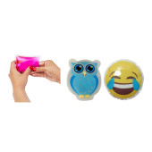GÜLEN EMOJİ MAVİ BAYKUŞ CEP SOBASI,EL ISITICI,2 ADET SICAK SU TORBASI PVC  9cm - 2