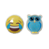 GÜLEN EMOJİ MAVİ BAYKUŞ CEP SOBASI,EL ISITICI,2 ADET SICAK SU TORBASI PVC  9cm - 4