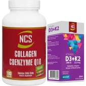 Collagen Kollajen Koenzim Coenzyme Q10 180 Tablet+Vitamin D3 K2 20 ml thumbnail 1