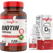 Ncs Nevfix Biotin 5000 Mcg 120 Tablet Nevfix Vitamin D3 Sıvı Sprey - 1