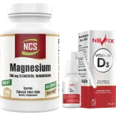 Ncs Magnesium Malat Taurat Glisinat Element Formül 180 Tablet   Nevfix Vitamin D3 Sıvı Sprey - 1