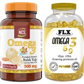 Ncs Omega 3 Balık Yağı 500 Mg 102 Softgel Portakal Aromalı ve  Flx Omega 3-6-9 90 Tablet thumbnail 1