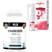 Flx Magnesium Elementleri 180 Tablet  Nevfix Vitamin D3 400 Iu 20 ml thumbnail 1
