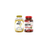 Flx Omega 3-6-9 Balık Yağı 180 Softgel   Nevfix Biotin 5000 Mcg 120 Tablet thumbnail 1