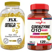 Flx Omega 3-6-9 Balık Yağı 180 Softgel  Nevfix Coenzyme Q10 200 Mg Koenzim Karamuk 120 Tablet thumbnail 1