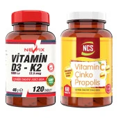 Vitamin C Çinko Propolis 60 Tablet   Vitamin D3-K2 120 Tablet - 1