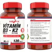 Ncs Calcium Magnesium Çinko   Nevfix Vitamin D3-K2 120 Tablet thumbnail 2