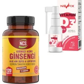 Nevfix Kırmızı Kore Ginseng 120 Tablet Nevfix Vitamin D3 400 Iu Sprey 20 ml thumbnail 1