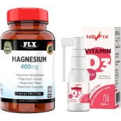 Flx Magnezyum Complex 400 Mg 60 Tablet  Nevfix Vitamin D3 400 Iu 20 ml thumbnail 1
