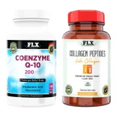 Flx Coenzyme Koenzim Q-10 200 Mg Hyaluronik Asit Resveratrol 180 Tablet   Balık Kollajeni Tip 1-3 Collagen 60 Tablet thumbnail 1